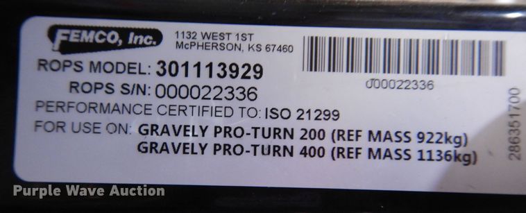 image for item KW9709 2019 Gravely Proturn 260  ZTR lawn mower