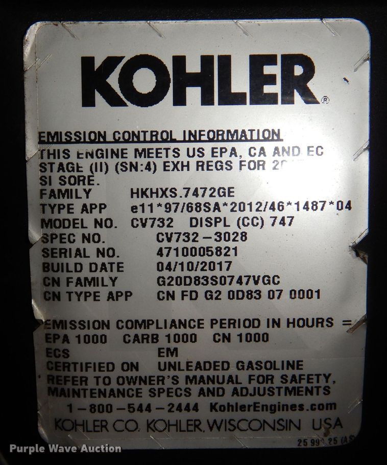 image for item KW9710 2017 Kubota Z724  ZTR lawn mower