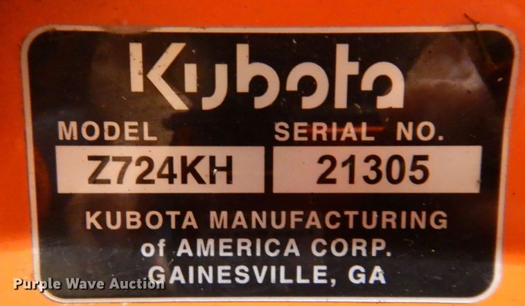 image for item KW9710 2017 Kubota Z724  ZTR lawn mower