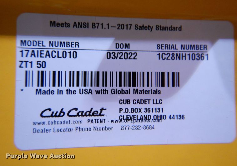 image for item KW9712 2022 Cub Cadet Ultima ZT1  ZTR lawn mower