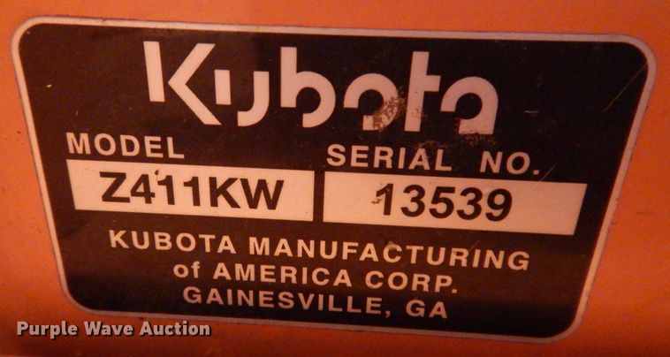 image for item KW9713 Kubota Z411  ZTR lawn mower