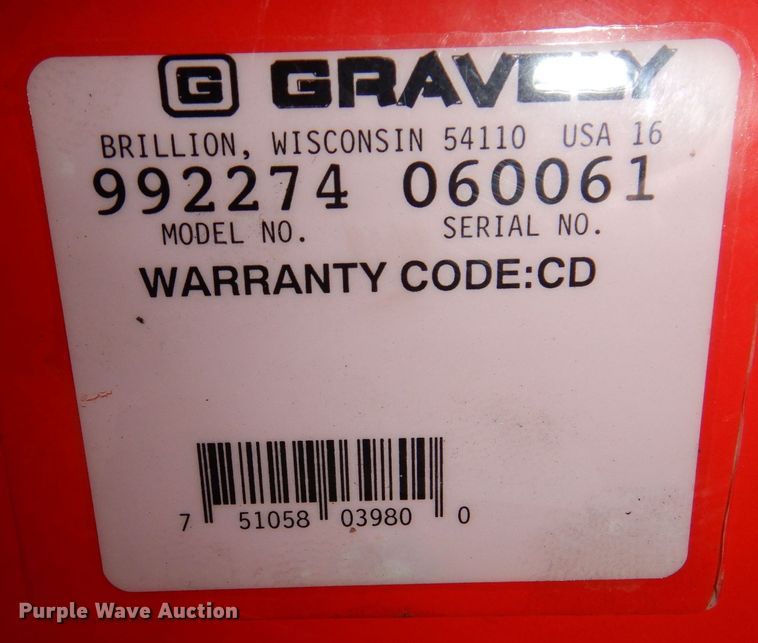 image for item KW9718 2017 Gravely ProTurn 460  ZTR lawn mower