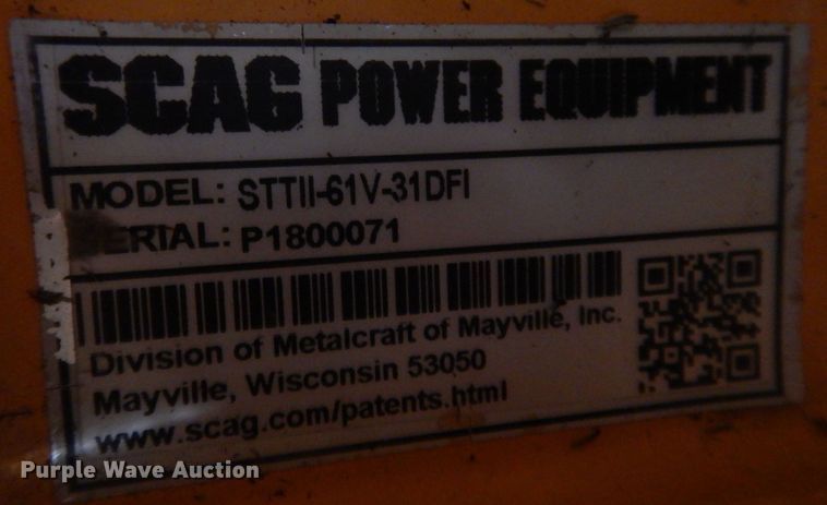 image for item KW9721 2018 Scag Turf Tiger II  ZTR lawn mower