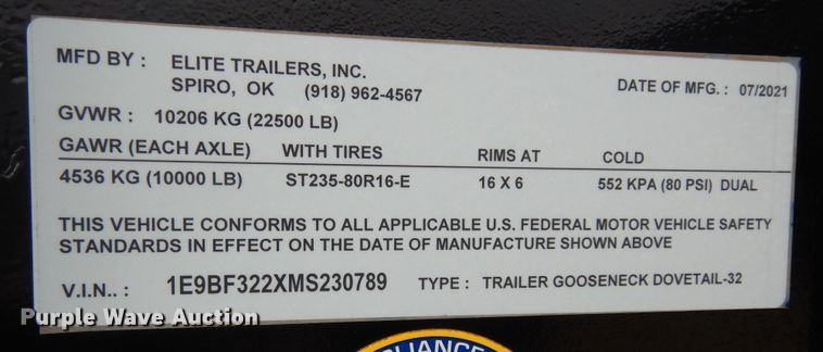 image for item LG9932 2021 Elite  equipment trailer