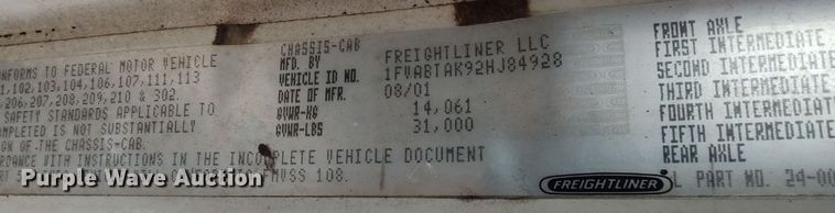 image for item LK9296 2002 Freightliner FL70  bucket truck