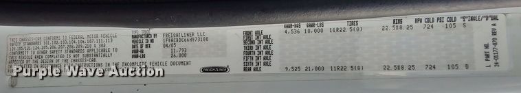 image for item LK9322 2006 Freightliner M2  delivery truck