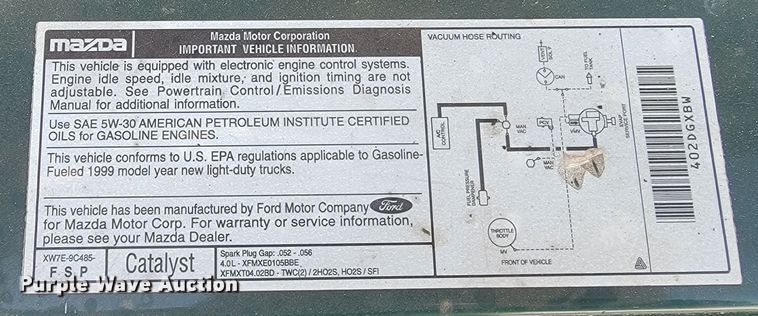 image for item LL9734 1999 Mazda B4000 SE  Cab Plus pickup truck