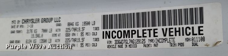 image for item LN9764 2010 Dodge Ram 5500  utility / service truck