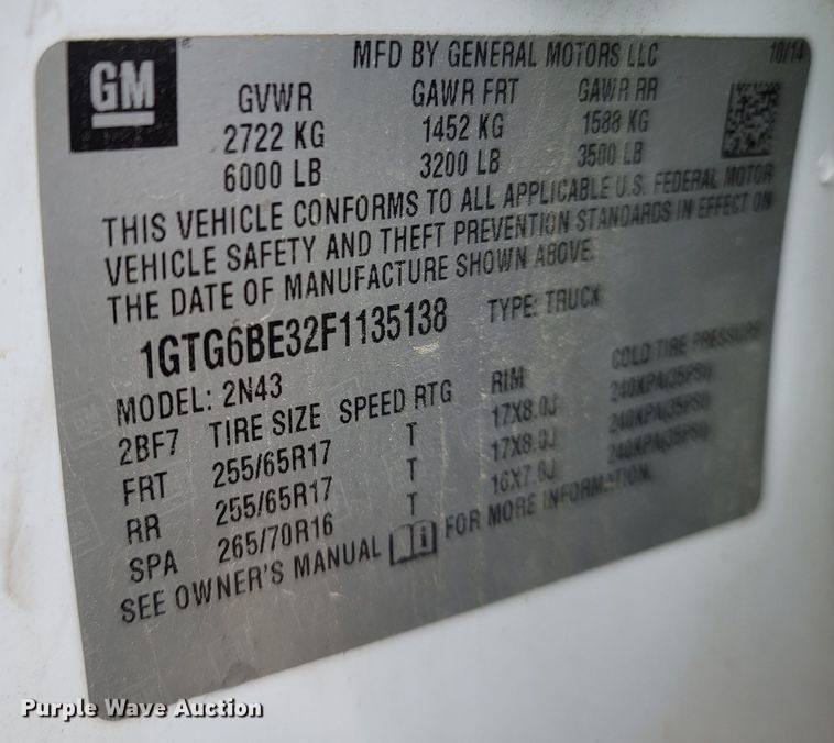 image for item LN9772 2015 GMC Canyon SLE  Crew Cab pickup truck