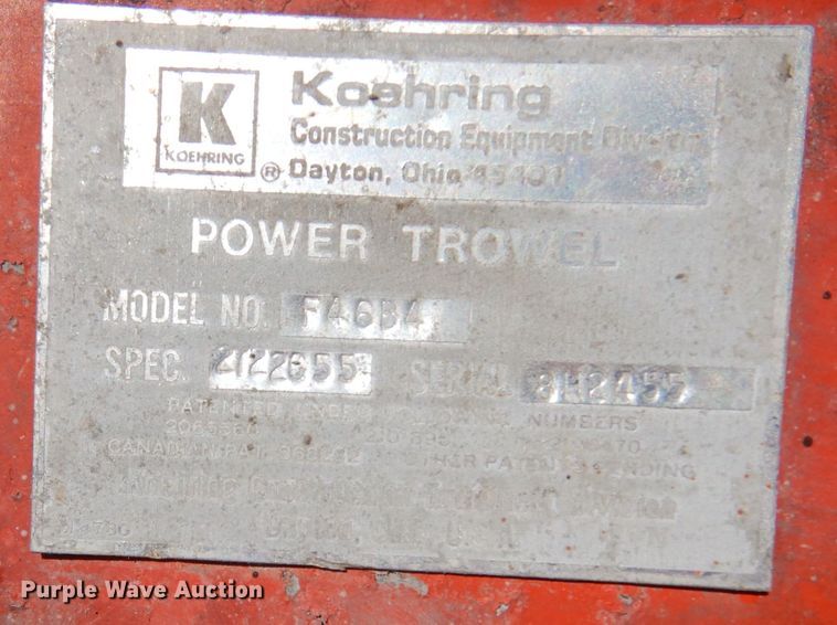 image for item LU9757 Koehring F46B4  power trowel