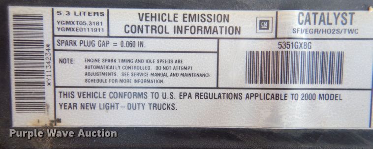 image for item LU9771 2000 Chevrolet Silverado 1500  Ext. Cab pickup truck