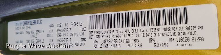 image for item LY9797 2008 Jeep Wrangler  SUV