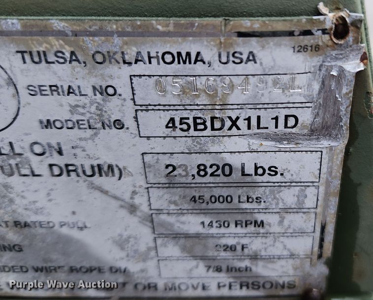 image for item MK9525 DP 45BDX1L1D  winch