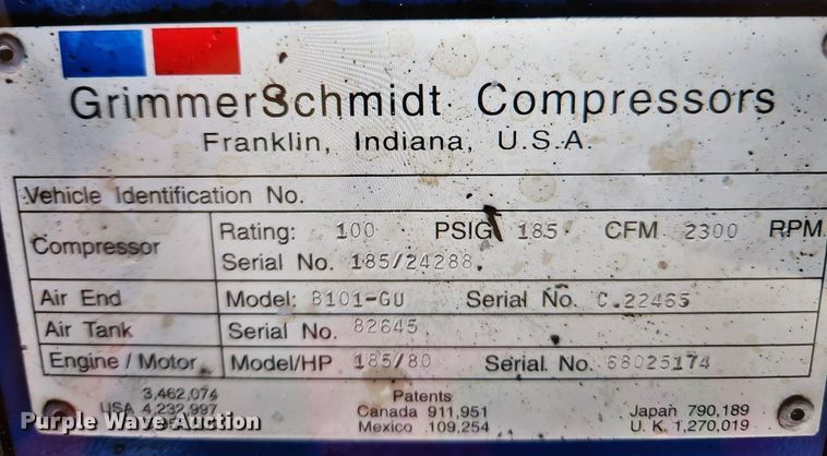 image for item MK9528 Grimmer Schmidt 185DRD  air compressor