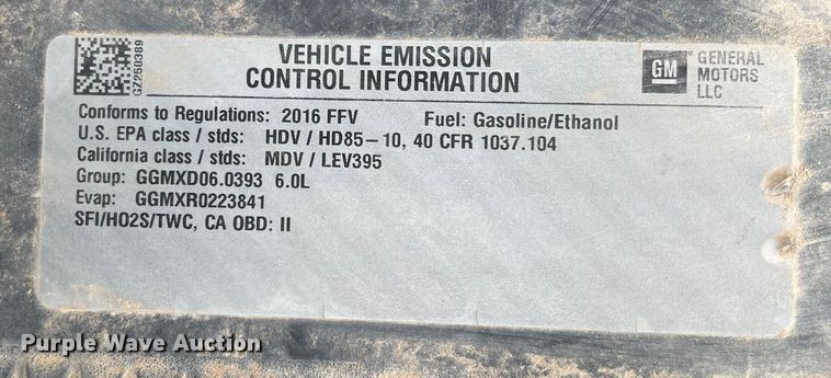 image for item MR9501 2016 Chevrolet Silverado 2500HD  Double Cab pickup truck