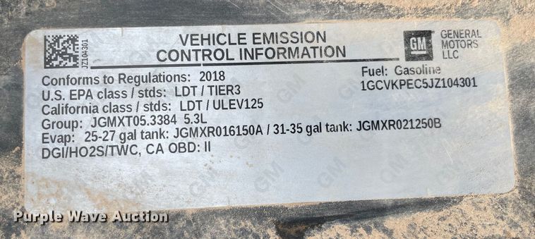 image for item MR9505 2018 Chevrolet Silverado 1500  Double Cab pickup truck