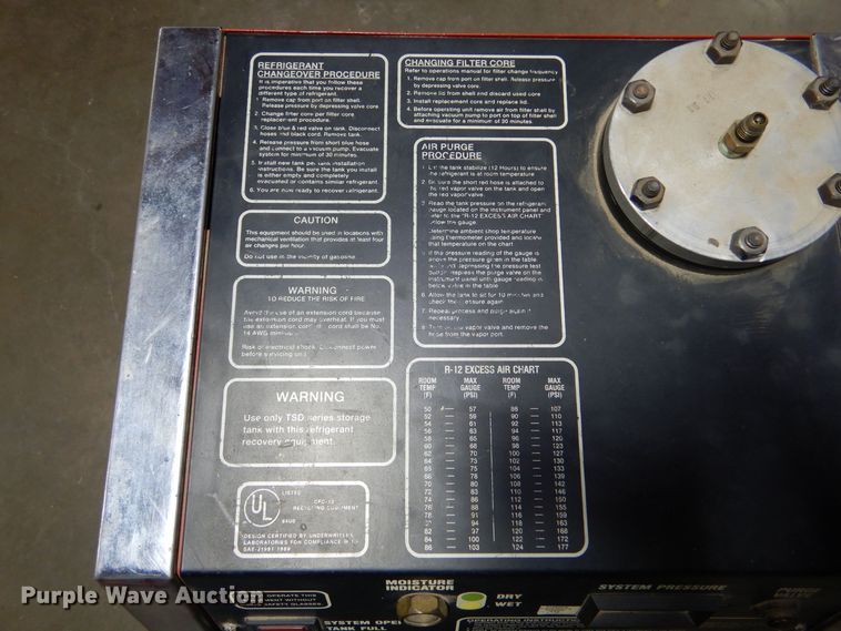 image for item MT9807 Snap-on ACT3000  refrigerant recovery recycling center