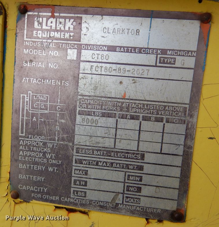 image for item MT9812 Clark Equipment CT80  aircraft tug