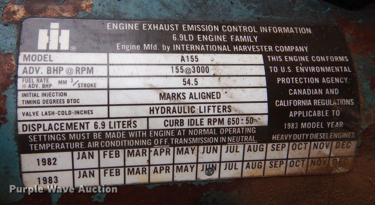 image for item MT9817 1984 International 1654  fuel truck