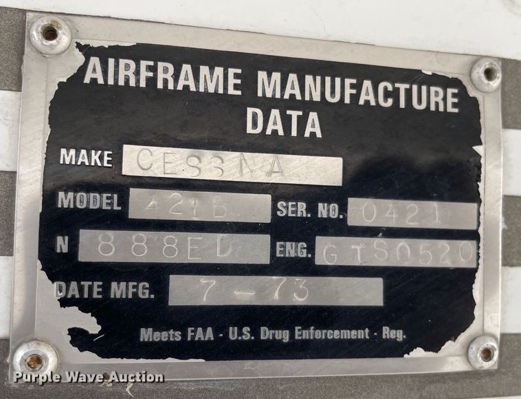 image for item MT9819 1973 Cessna 421B  airplane