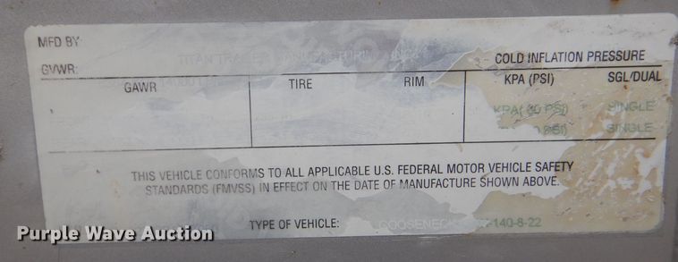 image for item MT9823 2011 Titan GN-140-8-22  enclosed cargo trailer