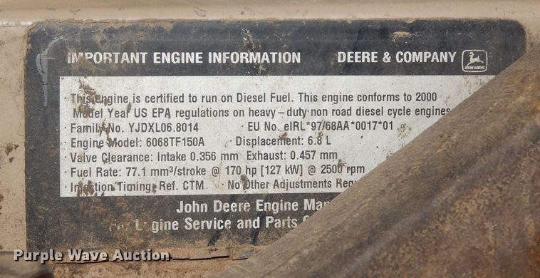 image for item DF8232 1989 John Deere 624E  wheel loader