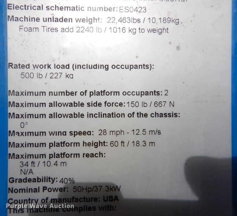 image for item DI6896 2007 Genie Z60/34  boom lift