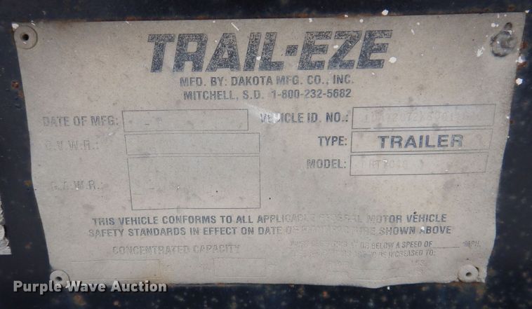 image for item DK2053 1995 Trail-Eze DHT7048  drop deck equipment trailer