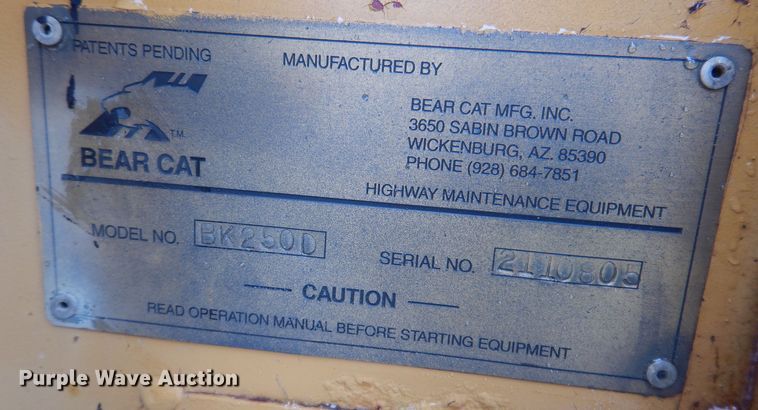 image for item DK2058 2006 Bear Cat BK250D  pothole patcher