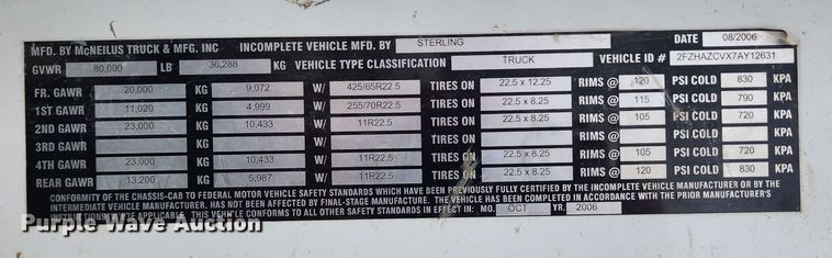 image for item DM4871 2007 Sterling LT9500  ready mix truck