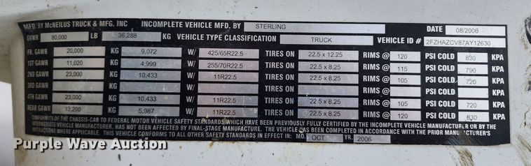 image for item DM4872 2007 Sterling LT9500  ready mix truck