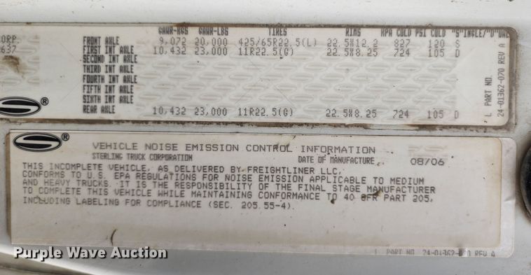 image for item DM4873 2007 Sterling LT9500  ready mix truck