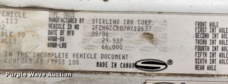 image for item DM4873 2007 Sterling LT9500  ready mix truck