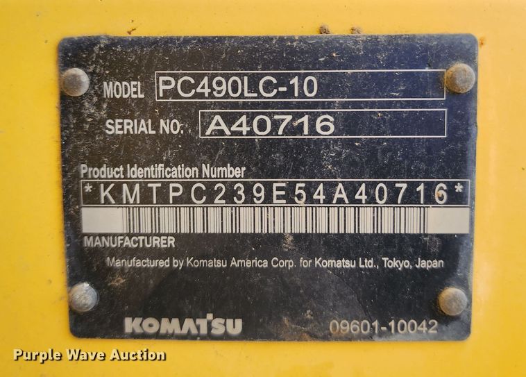 image for item DM4910 2014 Komatsu PC490LC-10  excavator