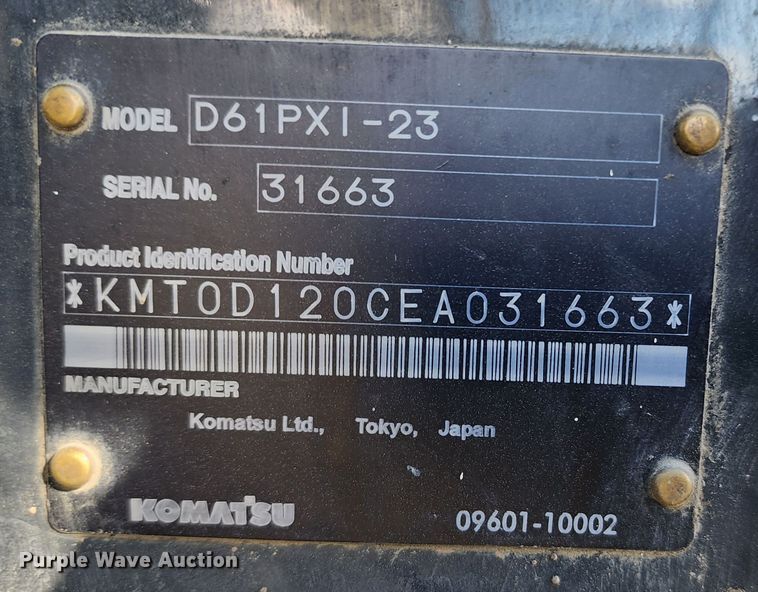 image for item DM4912 2016 Komatsu D61PXi-23  dozer