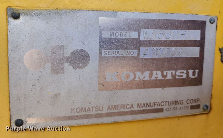 image for item DM4914 1990 Komatsu WA500-1L  wheel loader