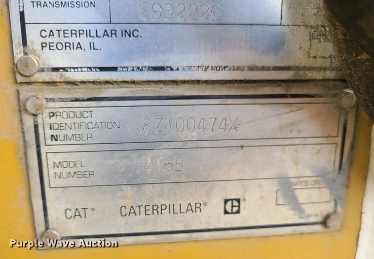 image for item DM4918 1993 Caterpillar 416B  backhoe