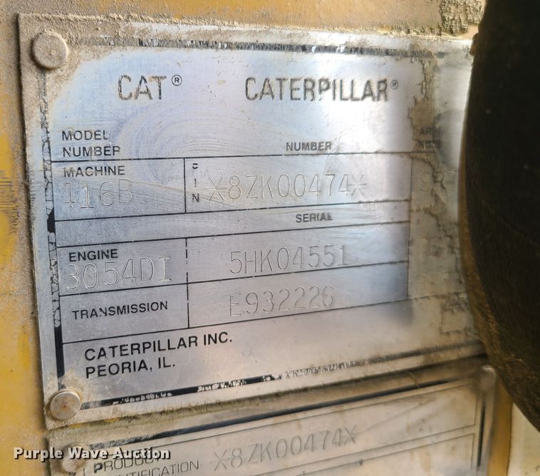 image for item DM4918 1993 Caterpillar 416B  backhoe