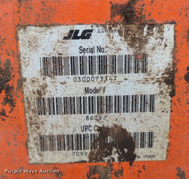 image for item DM8120 2004 JLG 860SJ  boom lift
