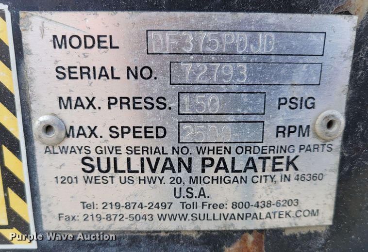 image for item DM8121 Sullivan Palatek DF375PDJD  air compressor