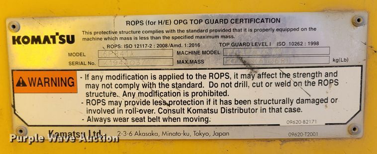 image for item DM8127 2019 Komatsu PC240LC-11  excavator