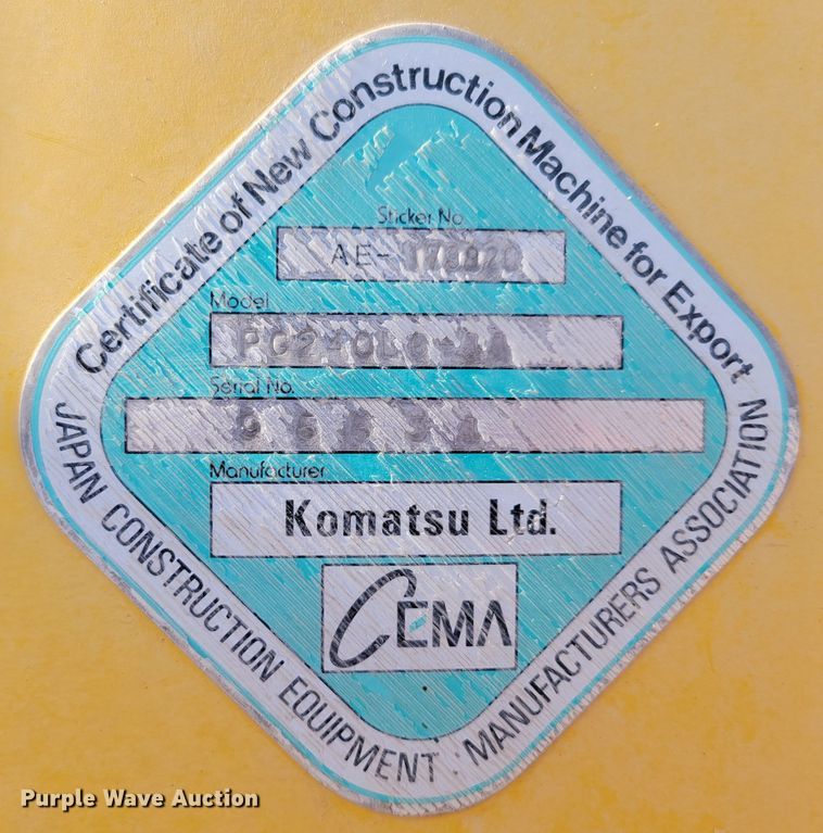 image for item DM8127 2019 Komatsu PC240LC-11  excavator