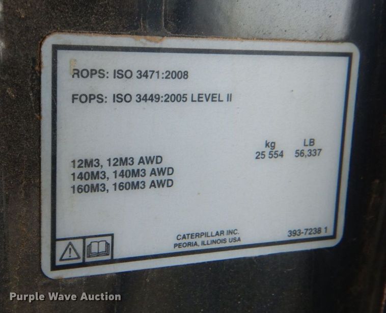 image for item DO1659 2015 Caterpillar 12M3  motor grader