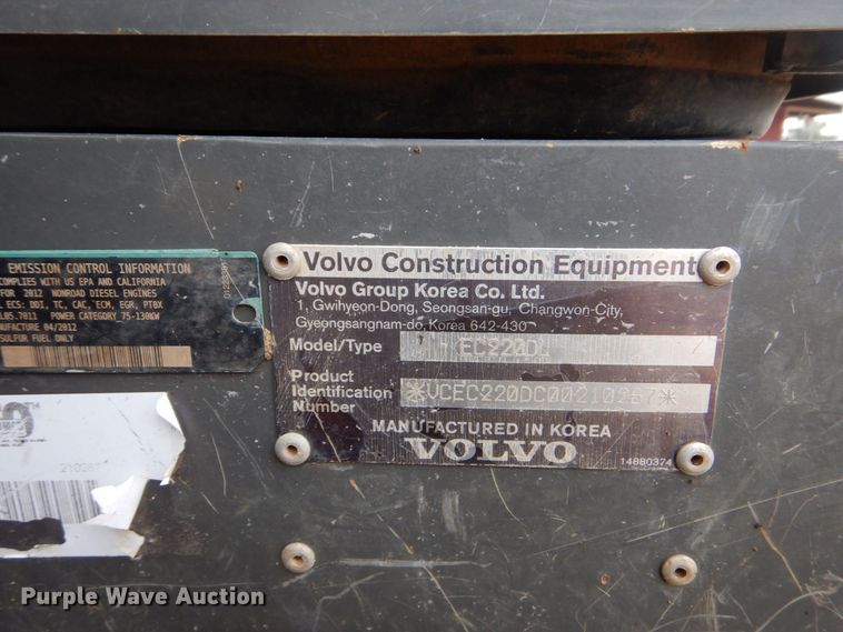 image for item DP8587 2013 Volvo EC220DL  excavator