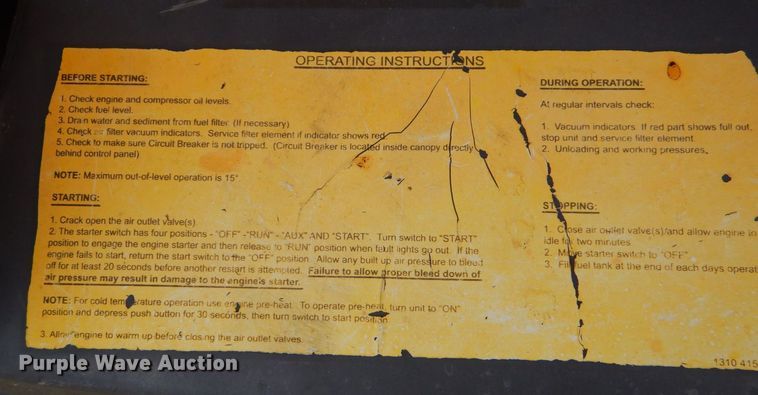 image for item DP8590 2010 Atlas Copco XAS 185  air compressor