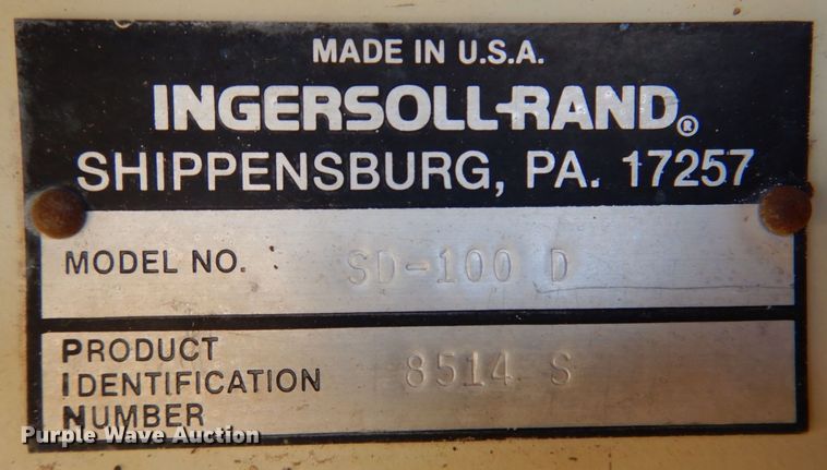 image for item DQ1879 1992 Ingersoll Rand SD-100D  single drum roller