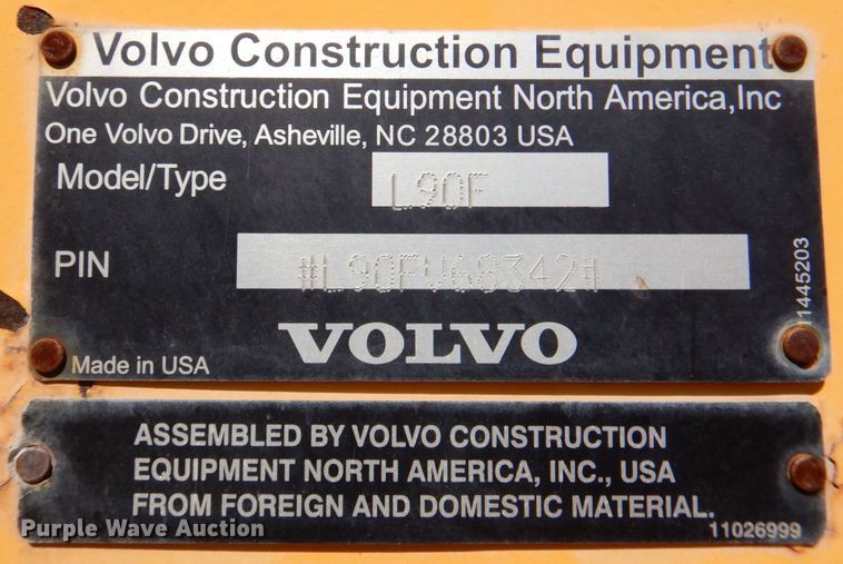 image for item DQ1880 2007 Volvo L90F  wheel loader