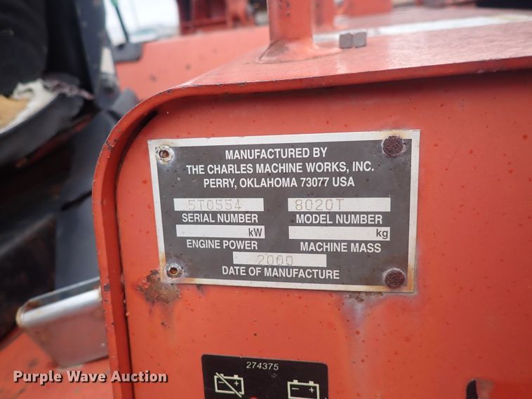 image for item DQ4897 2000 Ditch Witch 8020 Turbo  vibratory cable plow