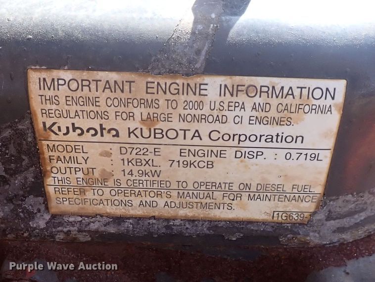 image for item DQ4950 2002 Kubota K008  mini excavator