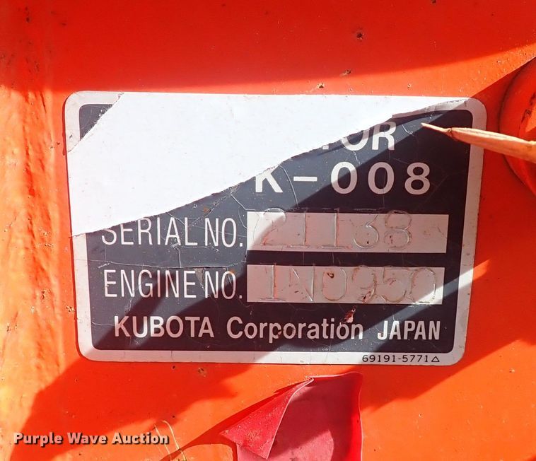 image for item DQ4950 2002 Kubota K008  mini excavator